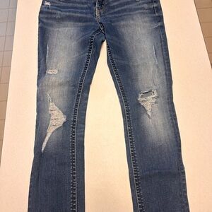 Women's Blue Distressed Jeans